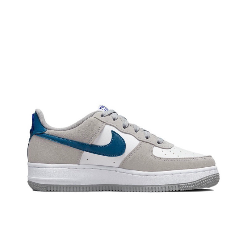 Nike Air Force 1 Low LV8 GS 大童 白灰藍 經典運動休閒鞋 DH9597-001