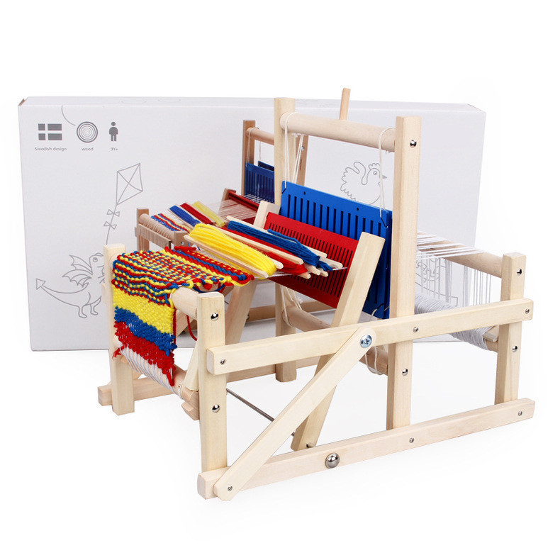 木制兒童迷你手工diy織布機紡編織機 幼兒園蒙氏早教教具益智玩具