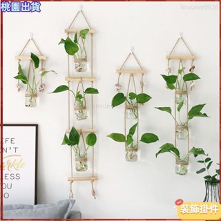 🎊裝飾🎊ins創意 水培植物壁掛玻璃花瓶 門簾裝飾 綠蘿小吊瓶 小清新 墻面掛飾9