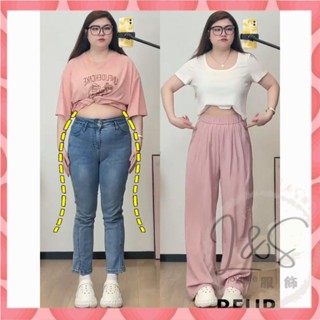 大碼 300斤 胖mm 冰絲闊腿褲 女 夏季 新款 垂感 寬鬆 薄款 休閒 山本褲子 大尺碼長褲 DLZM