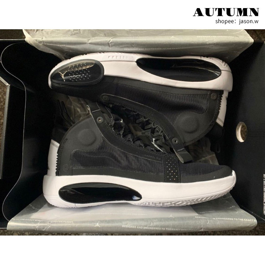 特價款 Air Jordan 34“Eclipse” 黑白 Ar3240 001 籃球鞋