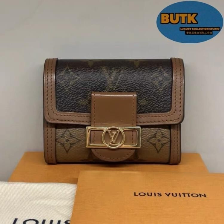 精品二手 LV 路易威登 M68725 DAUPHINE 短款錢夾 lv達芙妮 三折短夾 經典老花 錢包 零錢包