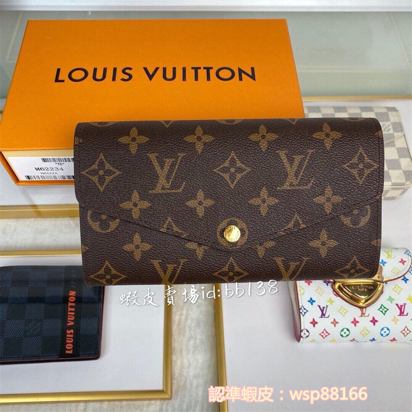 Louis Vuitton LV 皮夾 女SARAH系列帆布老花紋印花長錢包 M62234長夾 M60531