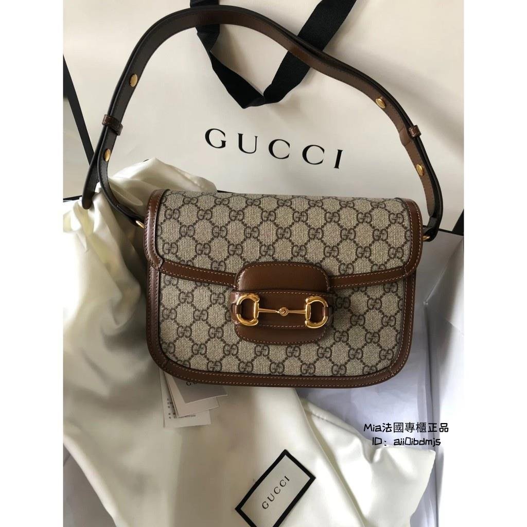 精品現貨 GUCCI 古馳馬銜扣1955系列皮革602204肩背包 風琴包 豬鼻包 馬鞍包 斜背包