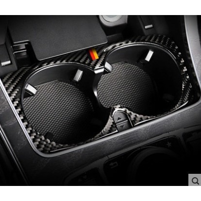 賓士卡夢C300 GLC E級W205 X253 W213的碳纖維汽車中央控制水杯架裝飾蓋2015-2019 得利