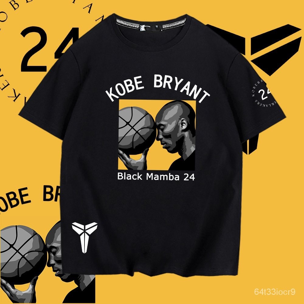 僊藝🔥熱銷榜Y黑曼巴精神科比24號紀念款運動籃球球衣夏季爆款寬鬆純棉短袖T恤