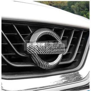 適用於Nissan 日產黑標前車標改裝碳纖維logo專用方向盤車標貼中網前標個性 尾箱後標KICKS TIIDA sen