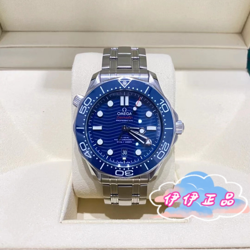 OMEGA 歐米茄 海馬系列 男士腕錶 42mm 自動機械錶 藍鋼錶帶 手錶 實拍 免運 精鋼手錶