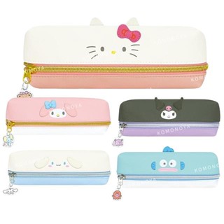 【現貨】小禮堂 Sanrio 三麗鷗 皮質雙面拉鍊筆袋 (大臉耳朵款) Kitty 大耳狗 酷洛米