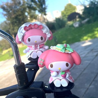 機車裝飾 公仔掛件 花環美樂蒂車載擺件電動車自行車單車摩托車裝飾用品大全配件卡通 機車裝飾娃娃 電動車擺件