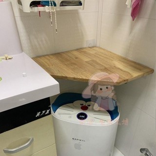 【桃園出貨】實木隔板置物架 轉角置物架 置物架免打孔轉角壁掛牆角上拐角實木質三角防水直角收納扇形隔板熱賣