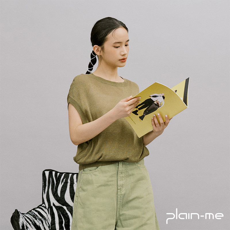 plain-me SAAKO 薄針織落肩背心 SAA0312-232 <女款 針織 背心 上衣>