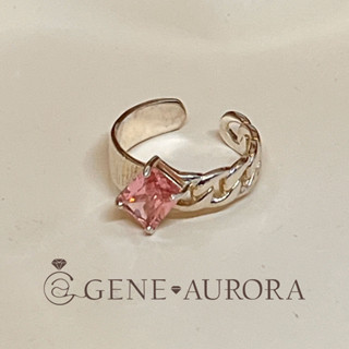 【GENE AURORA】 s925純銀 冷淡ins風鋯石開口戒指