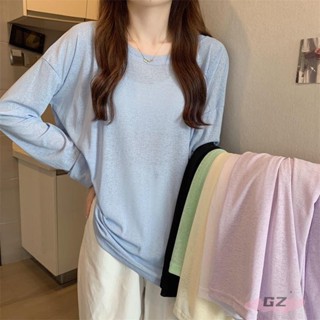 💗韓版透膚網紗長袖防曬罩衫 薄長袖上衣 薄紗 長袖女生 防曬衣 罩衫 長袖t恤 黑色上