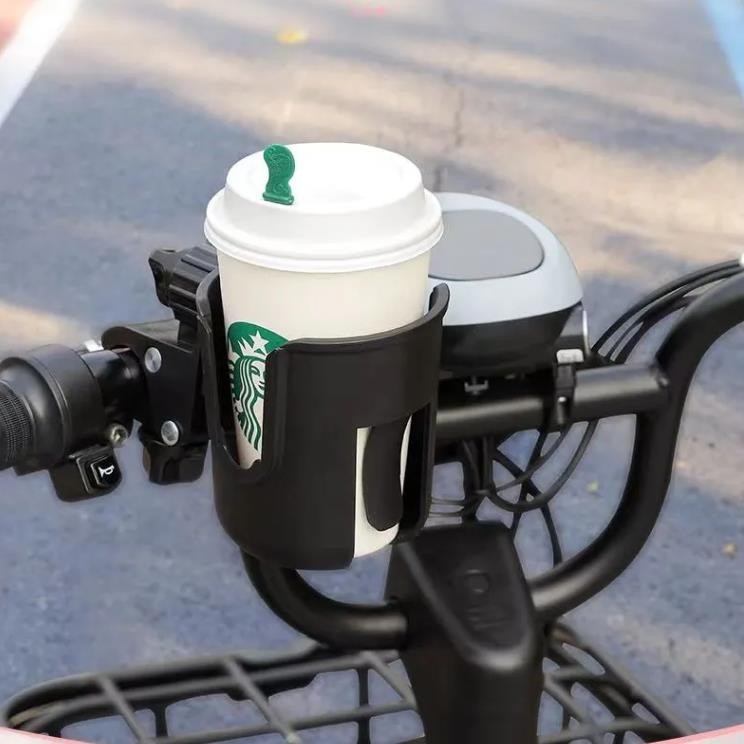 電動車水杯架✨ 防抖防漏 防抖奶茶杯車載水杯架自行車電動車水壺架電瓶車推車奶瓶手機支架 二合一奶茶架 輕巧便捷