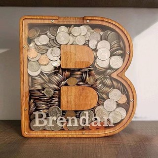 【臺灣出貨】英文 字母 存錢罐 木製 ins高顏值網紅可取儲蓄罐兒童卡通禮品儲錢罐
