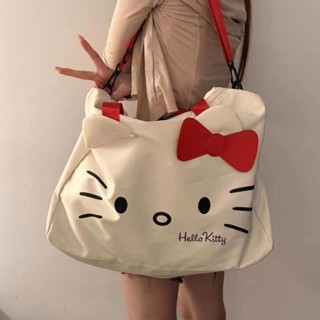 KT貓 大容量包包🎀 旅行包 可愛Kitty貓少女校園衣服收納袋輕便拉桿旅遊出差手提行李收納包 行李包 行李袋 健身包