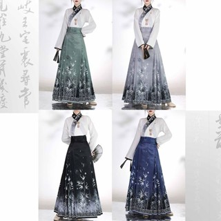 🔥店長推薦 馬面裙 明製漢服 中國風漢服 飛機袖中式馬面裙漢服日常套裝 馬面裙大尺碼 馬面裙改良 漢服改良 馬面裙日常
