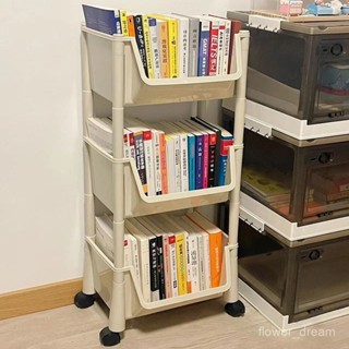 【宜心】可移動書架 置物架 兒童玩具收納架 多層傢用小推車帶輪落地簡易書櫃