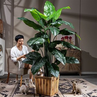 免運 裝飾花 朔料花 假花 落地熱帶 模擬大型盆栽 假樹 室內植物 造景 景觀 仿生裝飾 客廳擺件 模擬盆栽