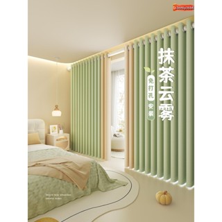伸縮桿 桿子 浴簾桿 窗簾桿 門簾桿 臥室窗簾 全遮光窗簾 出租房屋 輕奢高階感 主臥窗簾 一整套 免打孔安裝 窗簾