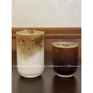 ZERO HOME 居家選物經典款條紋玻璃杯冰美式咖啡杯冷萃拿鐵杯氣泡水杯果汁飲料杯加厚#預購#開超取請聊聊我