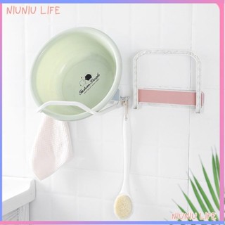 💡臺灣發貨💡可折疊臉盆收納架 浴室衛生間洗盆子掛架 臉盆置物架 無痕免釘面盆架 廚房瀝水籃收納架 帶掛勾折疊收納架