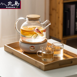 玻璃茶具 加厚 水果茶壺套裝 蠟燭加熱保溫 茶具組 泡茶組 日式 耐熱 花茶壺 花茶杯下午茶 燭臺 大容量1L/1.6L