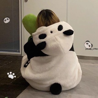 睡袍 睡衣加絨保暖 可愛卡通熊貓冬季睡袍女睡衣珊瑚絨2024年新款少女保暖家居服套裝