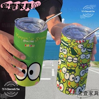 🔥臺灣限時促銷🔥大眼蛙保溫杯 帶吸 管隨手杯 咖啡杯ins高顏值便攜學生水杯 食品級環保ZYQ