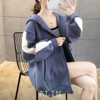 S-3XL 大尺碼外套 薄外套 上衣女 長袖 開衫 加絨加厚外套女2022秋冬新款寬松大碼女裝運動開衫保暖棒球服上衣
