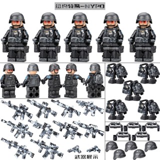 新品相容樂高第三方NYPD人仔美軍紐約特警小人AK兒童拼裝積木玩具