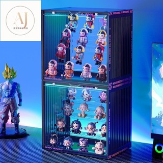 壁掛 公仔展示盒【贈送壁掛貼】公仔收納盒 公仔盒 泡泡瑪特 盲盒展示盒 階梯公仔收納盒 公仔收納展示架盲盒收納階梯展示架