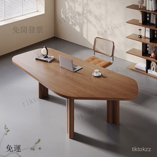 免運-【可開發票】簡約中古全實木原木書桌家用客廳大電腦桌辦公桌創意異形工作臺