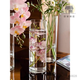 【下殺+免運】玻璃花瓶透明花瓶落地直筒大號透明玻璃花瓶花瓶圓缸魚缸富貴竹水培擺件家飾