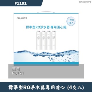 櫻花【F1191】標準型RO淨水器專用濾心4支入(一年份)適用P0121(無安裝)