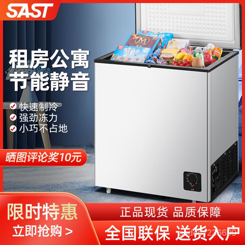 現貨/免運/SAST冷櫃小型冰櫃傢用迷你大容量節能冷藏冷凍櫃臥式冷櫃車載冰箱