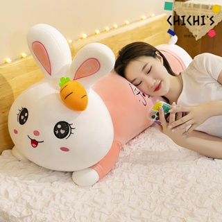 可愛粉色趴趴兔子抱枕女生睡覺夾腿毛絨玩具兔布娃娃玩偶超軟大號【CHICHI's】