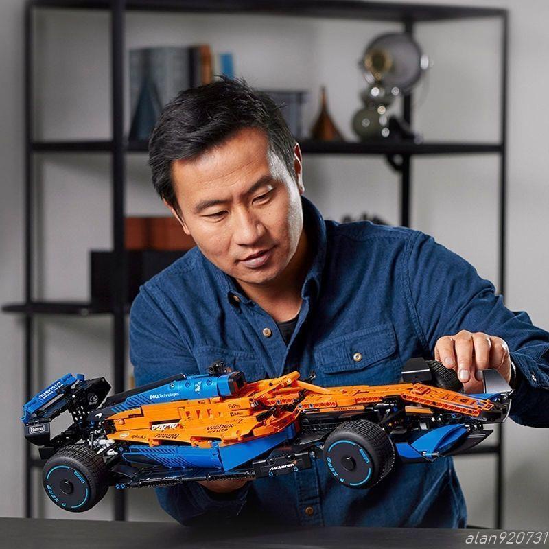 新款 方程式賽車裝飾擺件 兼容樂高新品邁凱倫F1賽車科技機械組益智拼裝男孩積木高難度玩具禮物