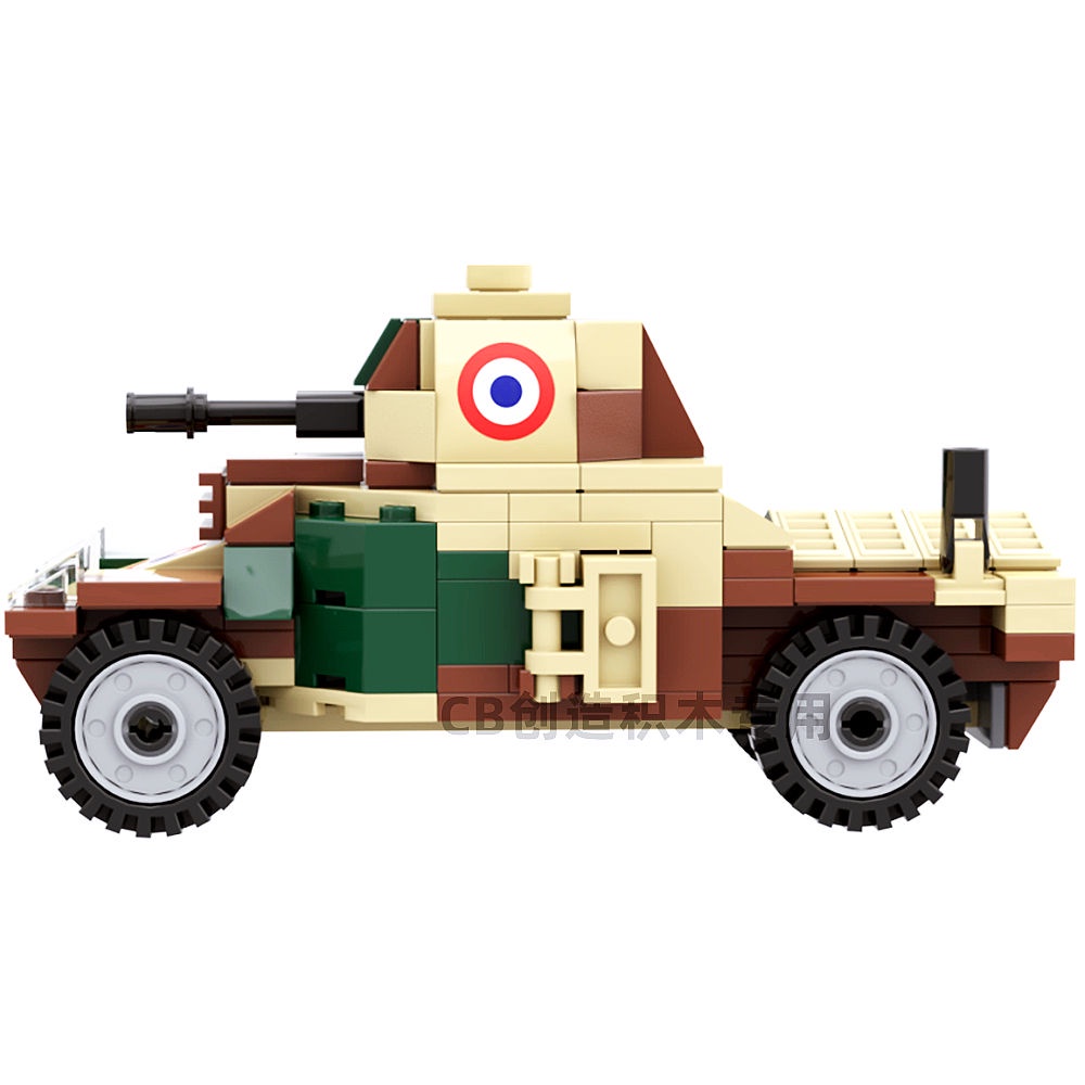 二戰積木 玩具 二戰積木MOC法軍潘哈德178裝甲車BRICKMANIA兼容小顆粒坦克世界