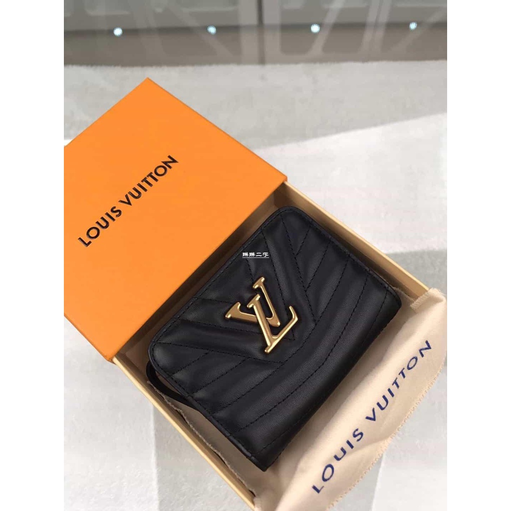 二手Louis Vuitton LV New Wave 黑色 短款錢夾 M63789