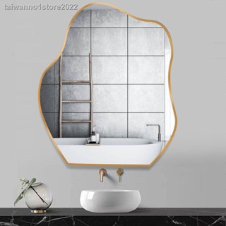 免運 INS 鏡子 全身鏡北歐浴室鏡子免打孔異形鏡子梳妝鏡廁所洗手間衛浴鏡不規則化妝鏡
