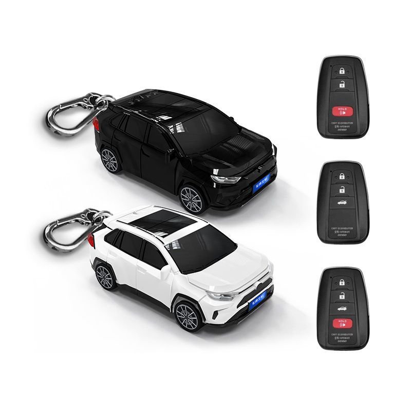 豐田Toyota RAV4鑰匙套 RAV4汽車模型 鑰匙保護殼扣 帶燈光個性訂製禮物 客製禮品