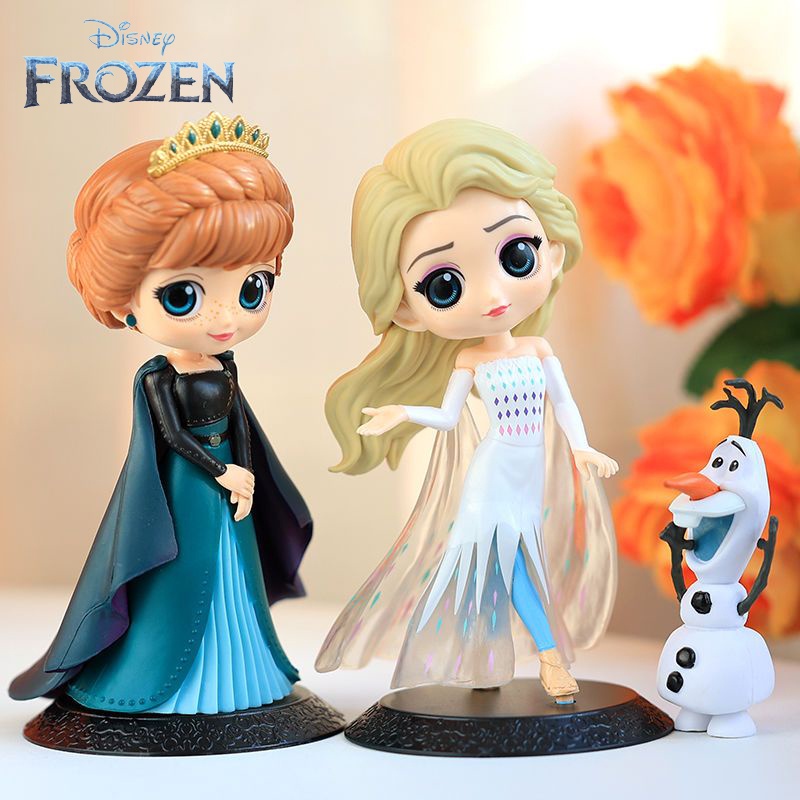 15cm Disney Frozen Q Posket Anna Elsa Princess Pvc Action Fi