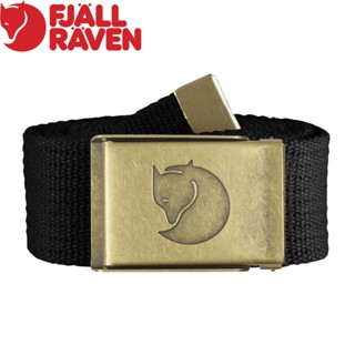 【Fjallraven 小狐狸 Canvas Brass Belt 4cm帆布皮帶《黑》】F77297/織布皮帶