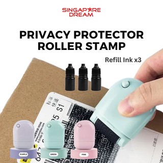 Privacy Roller Waterproof 3 x Ink Refillable Protection Stam