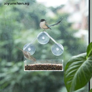 Clear Glass Window Hanging Bird Feeder House Table Seed Pean