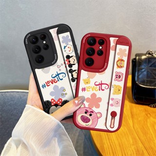新款米妮腕帶 三星S25手機殻 卡通可愛 Samsung s25ultra潮殼 ins風 s23FE s24+ s25p