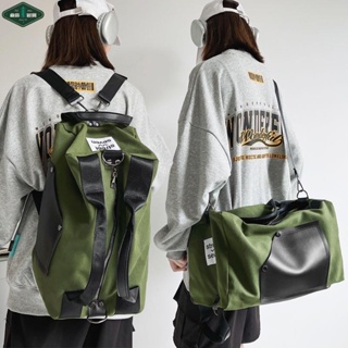 台灣-熱銷 多功能帆布包包女大容量輕便後背包工裝風斜背包男大學生斜背包潮