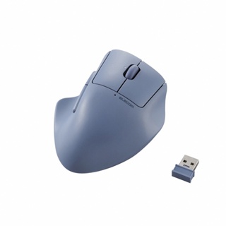 ELECOM Shellpha 無線人體工學5鍵滑鼠-藍 墊腳石購物網
